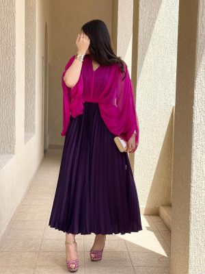 Elegant Pleated Swing Ball Gown Dress for Summer