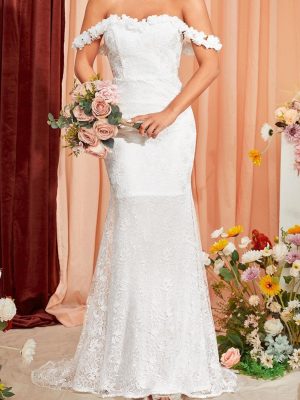 Tube Top Backless Lace Handmade Trailing Evening Dress
