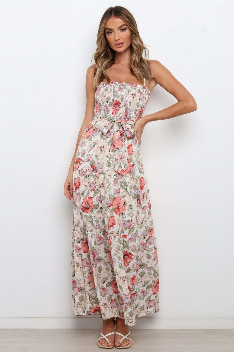 Summer Sleeveless Floral Cami Tube Top Dress