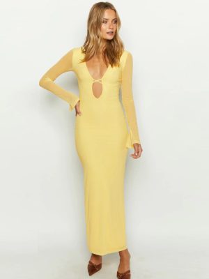 Women’s Autumn Winter Hollow Out Mesh Dress