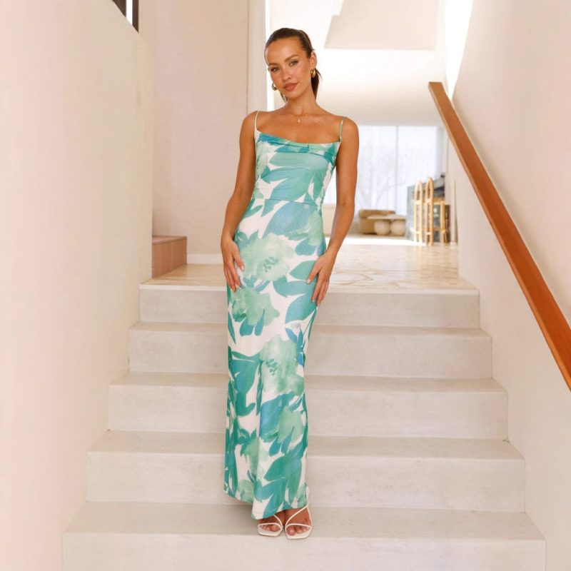 Trendy Women’s Sleeveless Printed Camisole Summer Dress