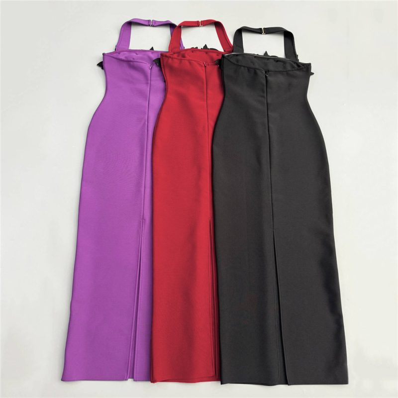 Women’s Sexy Halter Backless Diamond Party Dress - Image 2