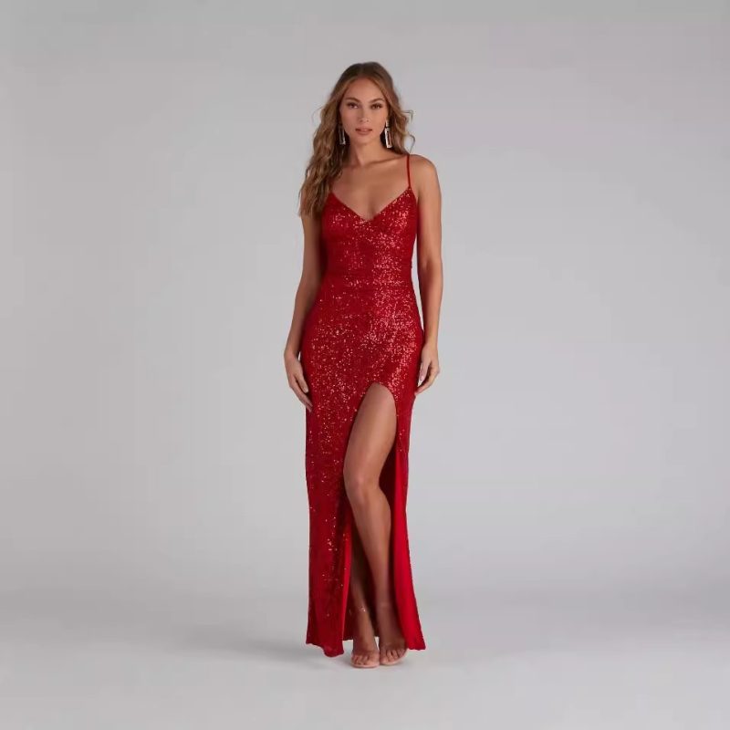 Summer Sequin Sling Cocktail Prom Evening Dress - Image 2