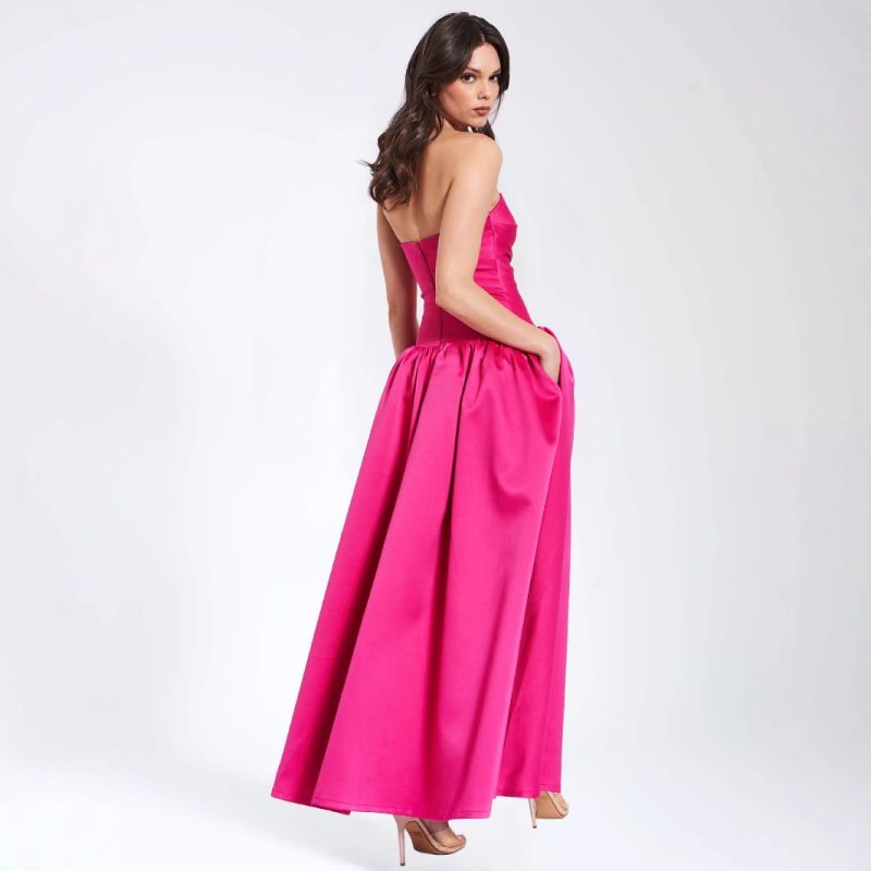 Summer Waist Slimming French Rose Sling Dress - Image 3