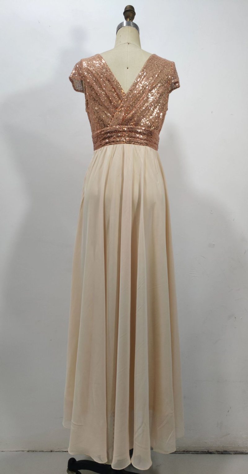Flowy Chiffon Sequined Maxi Dress for Summer Nights - Image 4