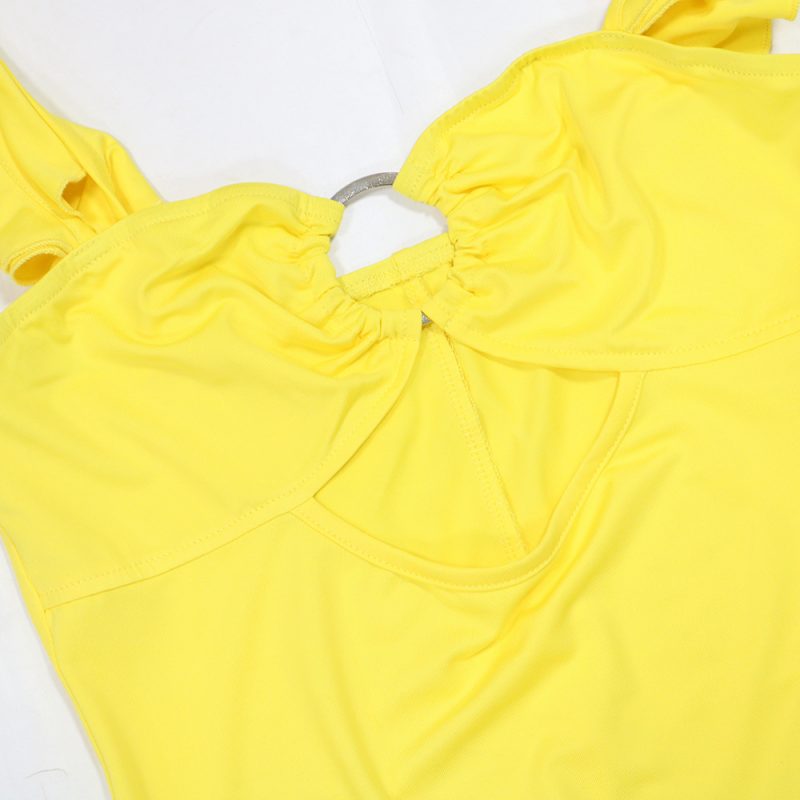 Hollow Out Slit Dress with Spaghetti Straps - Image 4