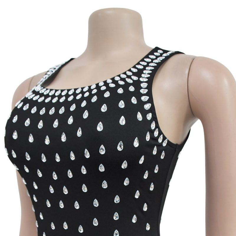Women’s Sleeveless U-Collar Sheath Bodycon Party Dress - Image 3