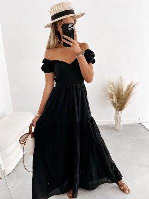 Summer Strapless Backless Lace-Up High-Waist Dress