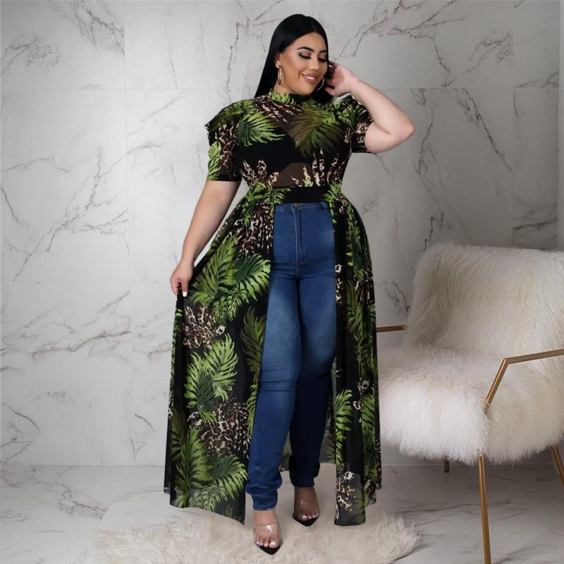 Plus Size Mesh Cutout Club Dress Top - Image 4