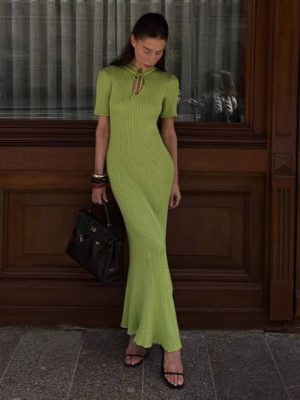 Women’s Summer Candy Color Slim Knit Dress