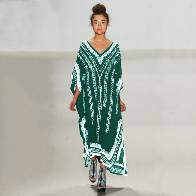Plus Size Black Quick-Dry Beach Robe Dress - Image 3