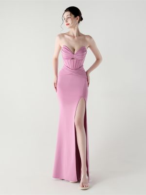 Corset Heart Neck Cutout Evening Gown