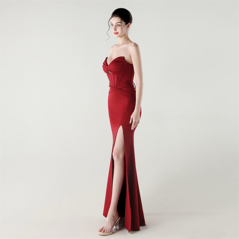 Corset Heart Neck Cutout Evening Gown - Image 4
