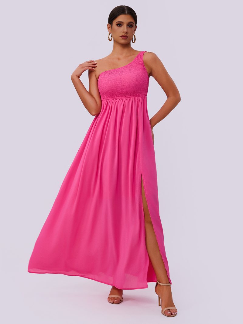 Women’s Summer One-Shoulder Pleated Dress - Image 4