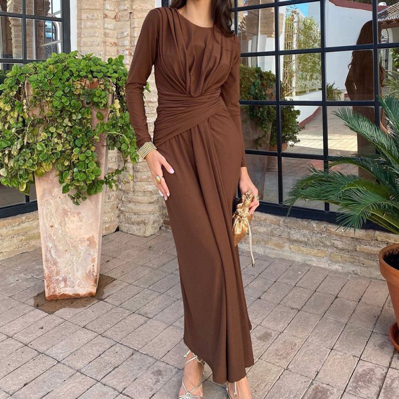 Middle East Long Elegant Pleated Dress