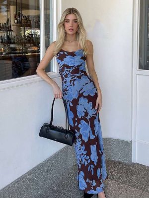 Flattering Printed V-Neck Summer Dress Women