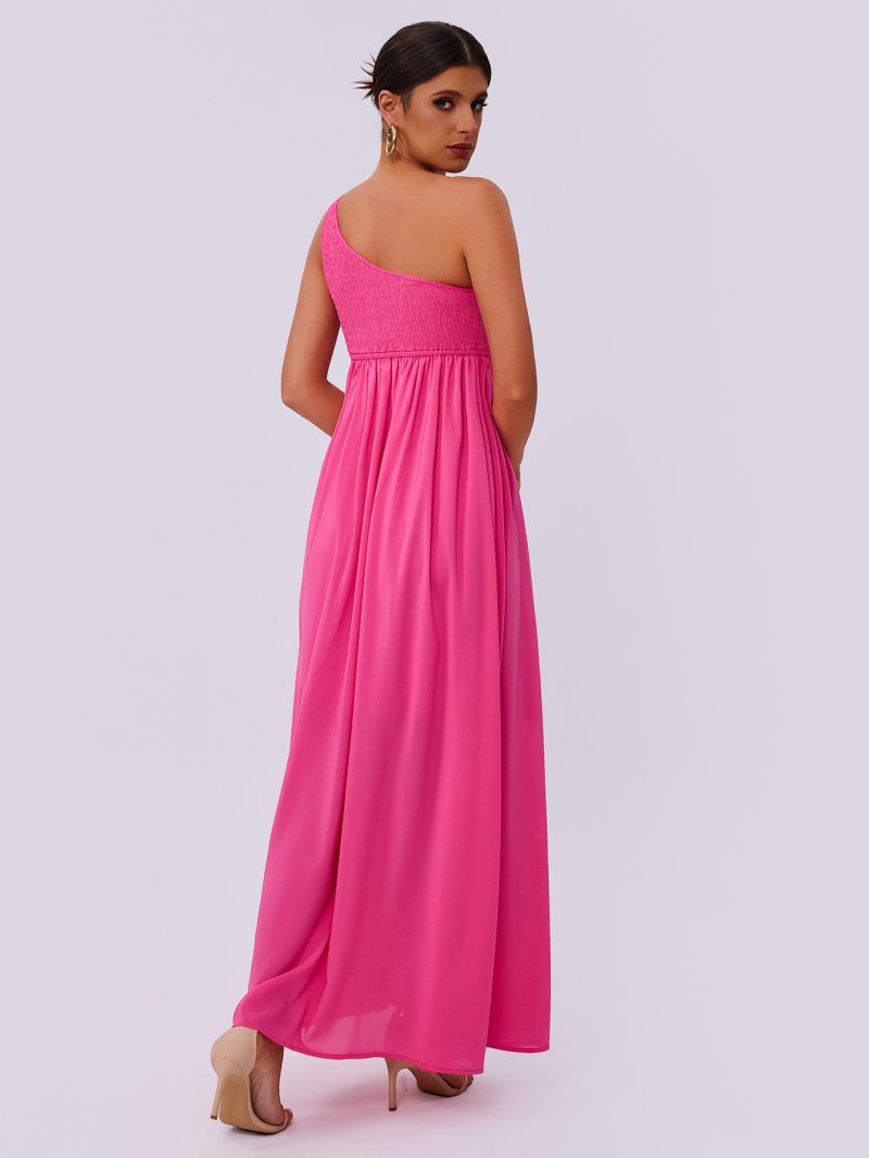 Women’s Summer One-Shoulder Pleated Dress - Image 2