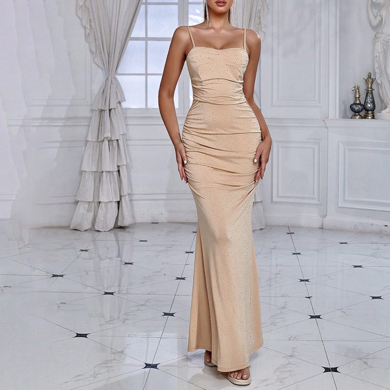 Spring Summer Women Mesh Silver Party Dress