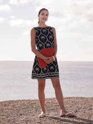 Women’s Romantic White Floral Embroidered Dress
