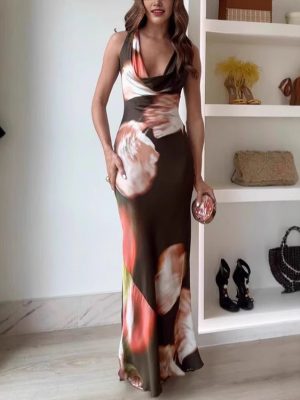 Women’s Summer Floral Spaghetti Strap Slim Dress