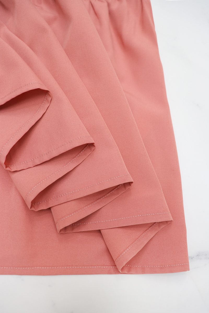 Solid Color V-Neck Button A-Line Dress - Image 4