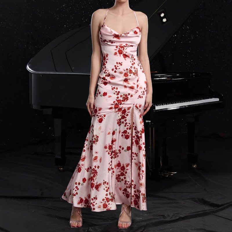 Women’s Printed Backless Dress for Summer Trips - Image 2