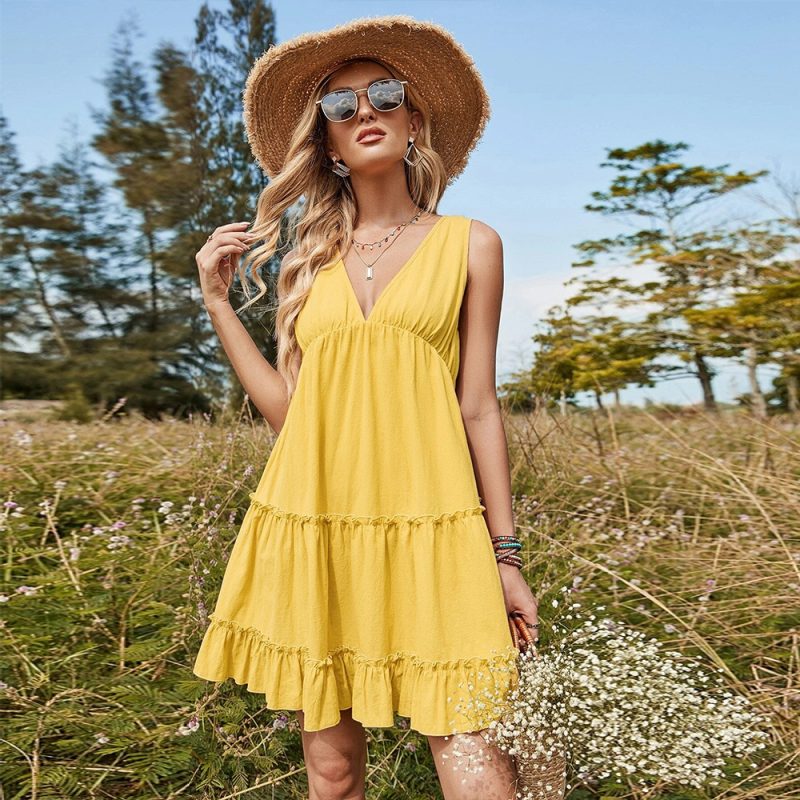 Lightweight V-Neck Dress for Summer Women - Image 3