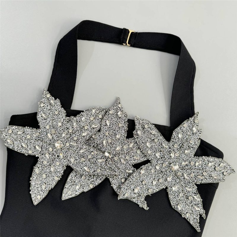 Women’s Sexy Halter Backless Diamond Party Dress - Image 4