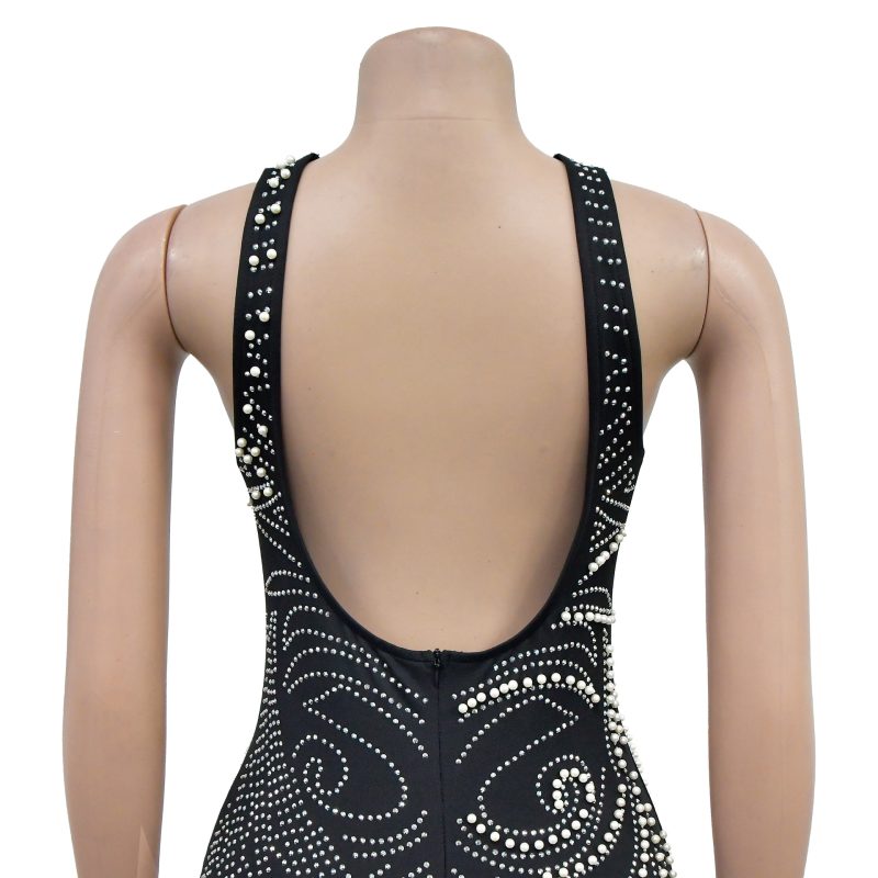 Women’s Solid Color Backless Split Maxi Dress - Image 4