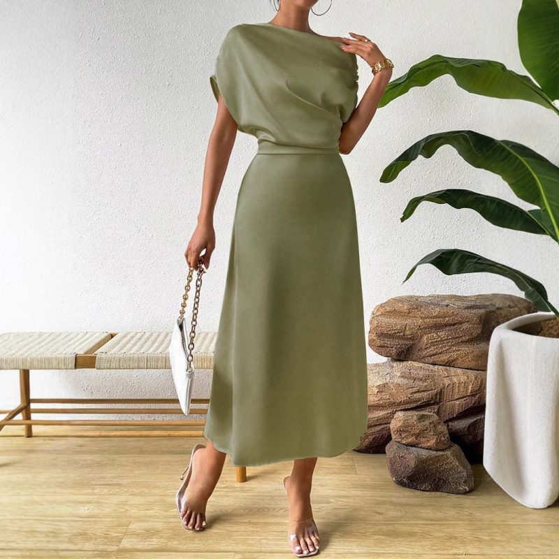 Fashionable Tight Satin Summer Maxi Jumpsuit