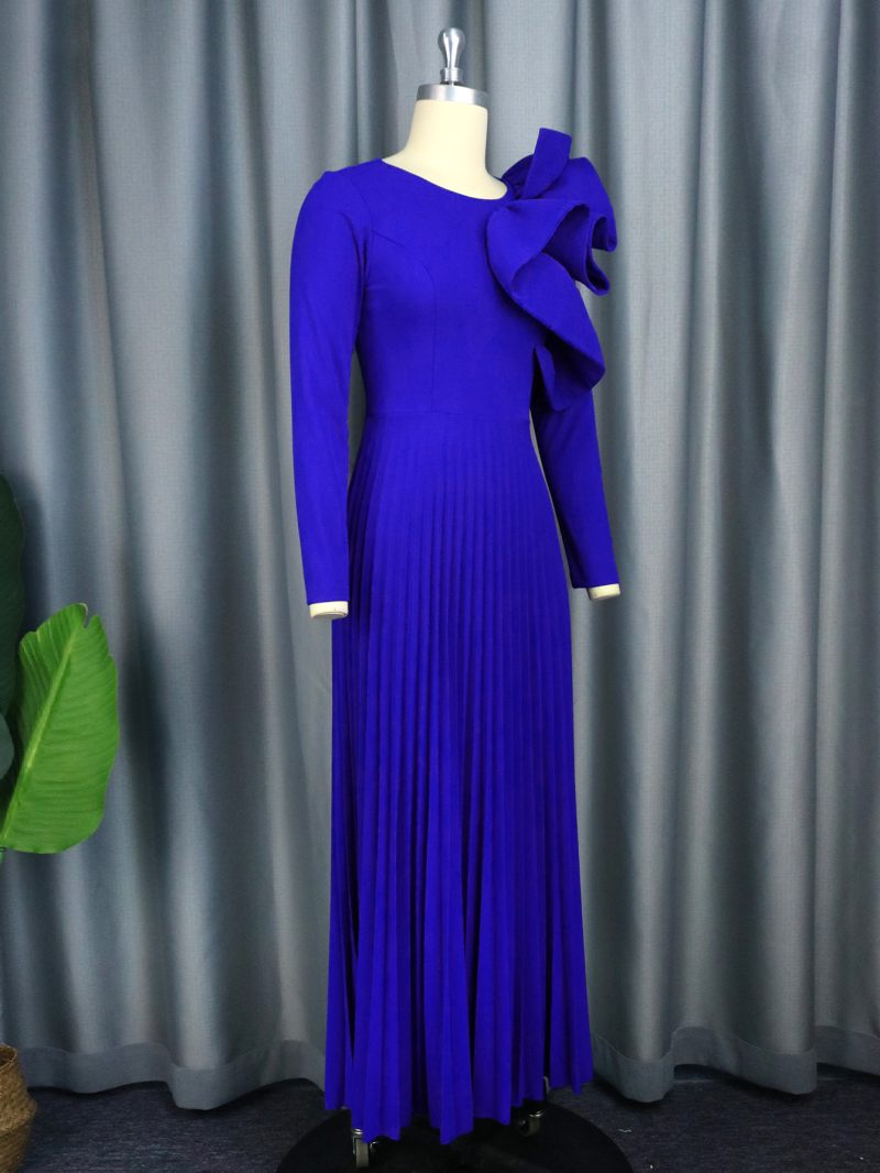 Women’s Pleated Long Sleeve Party Cocktail Dress - Image 4