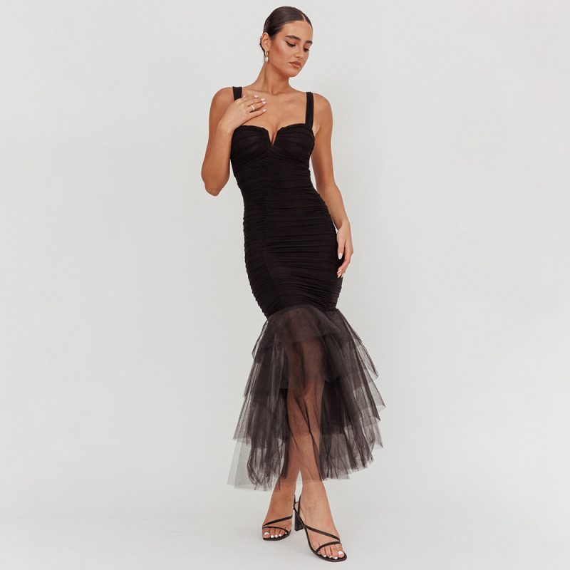 Patchwork Strap Sheath Dress for Summer - Image 3