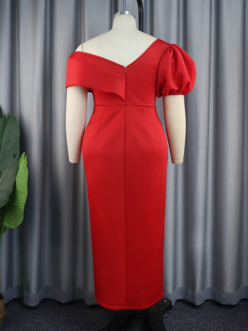 Chic Women’s V-Neck Lantern Sleeve Summer Party Dress - Image 3