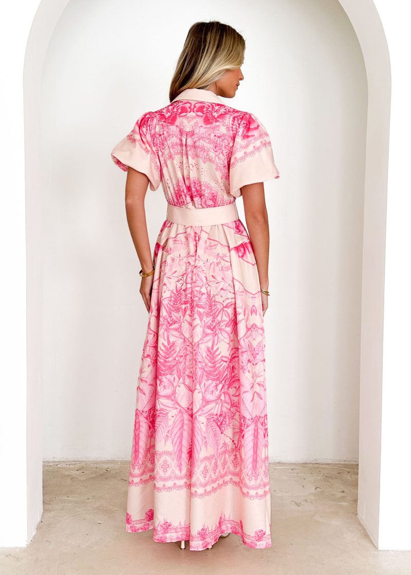 Women’s Stand Collar Ruffle High Waist Dress - Image 4