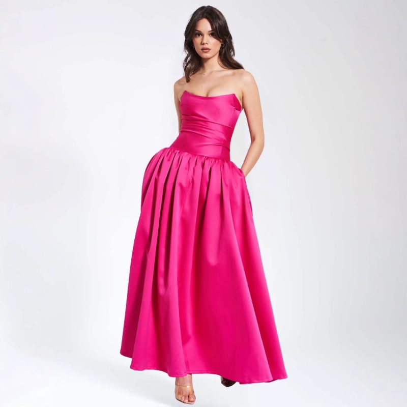 Summer Waist Slimming French Rose Sling Dress