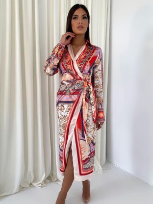 Spring Retro Ethnic Printed Long Sleeve African Dress