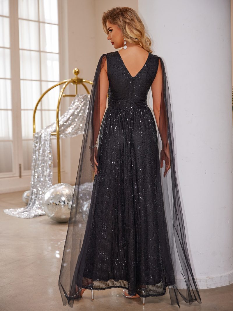 Glamorous Sequin Evening Dress with Large Swing Waist - Image 4