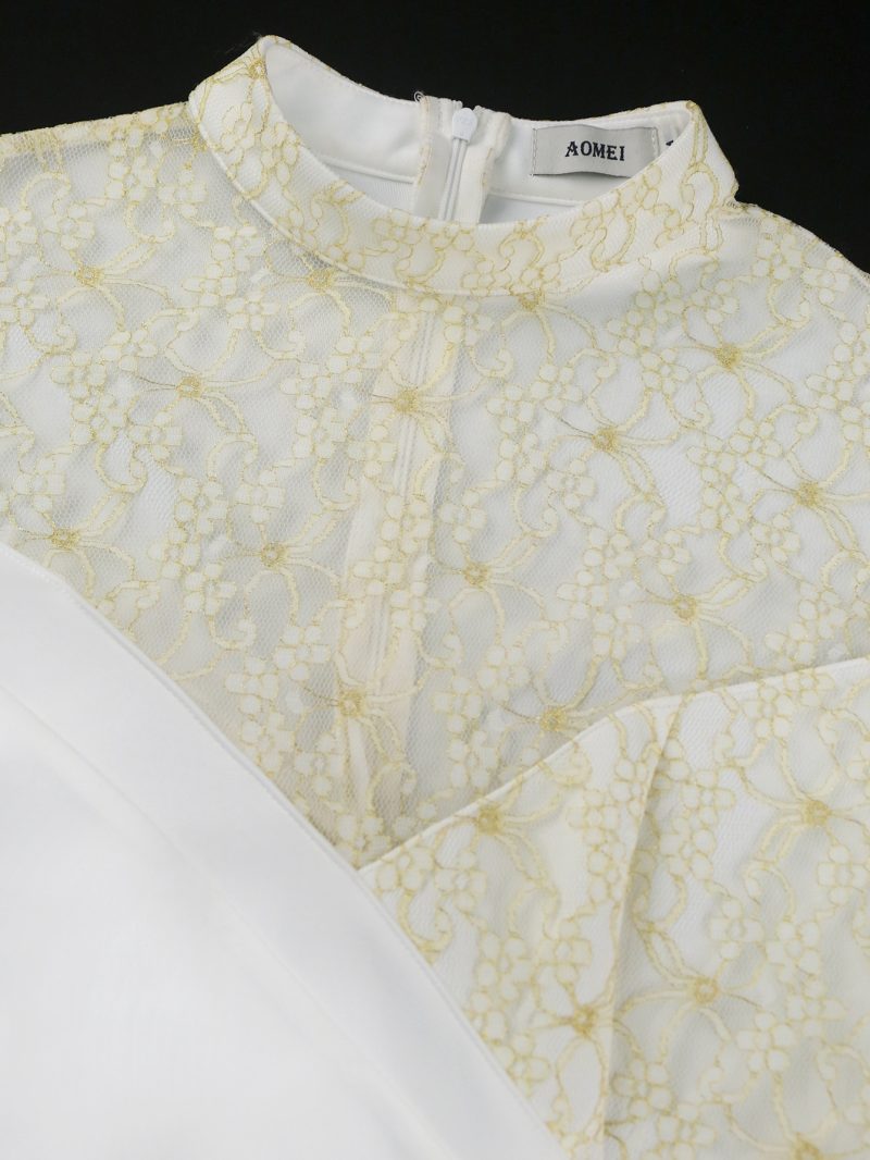Women’s Lace See-Through Split Sleeve Dress - Image 4