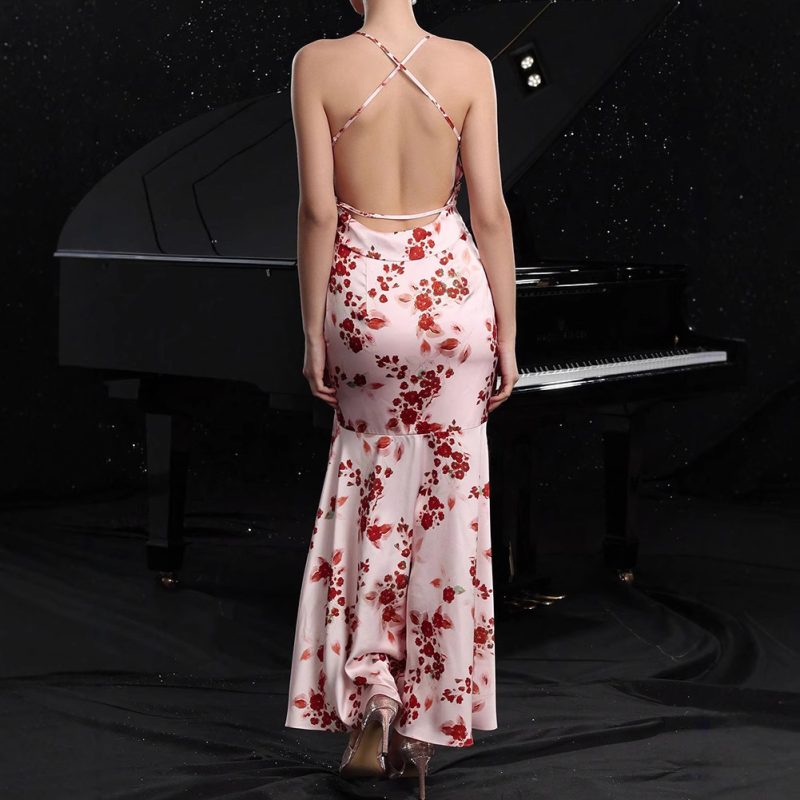 Women’s Printed Backless Dress for Summer Trips - Image 3