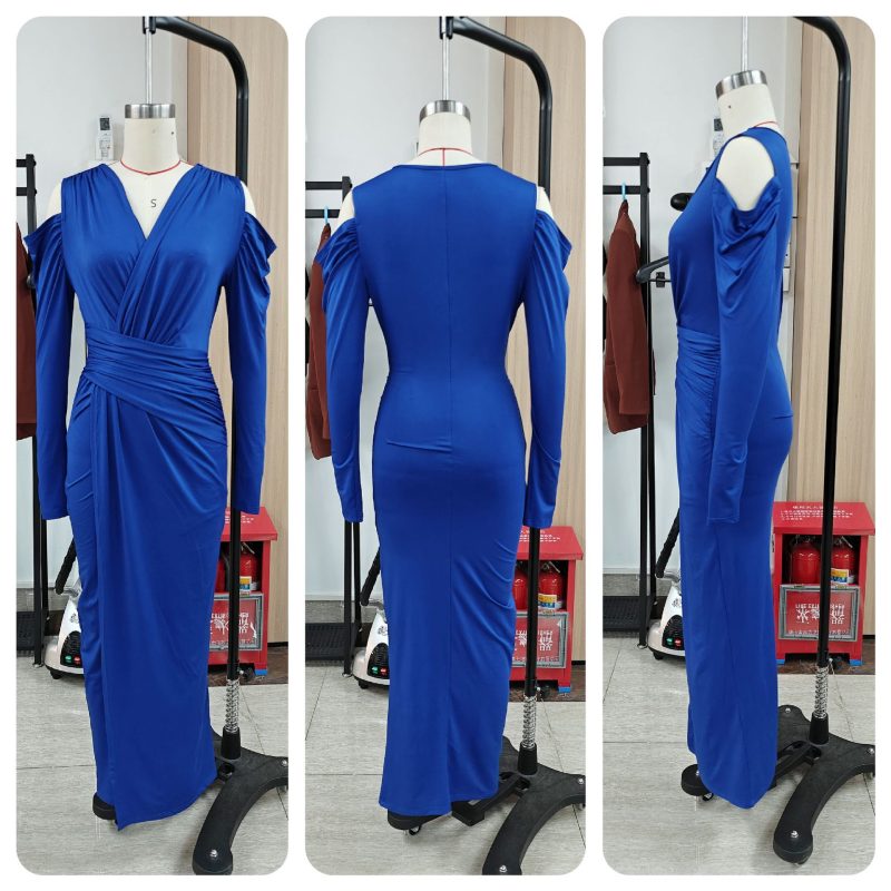 Suno Self-Designed V-Neck Split Evening Dress - Image 4