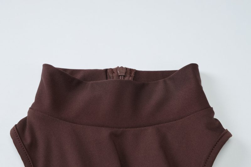 Summer Solid Color Sleeveless Bandage Slit Dress - Image 4