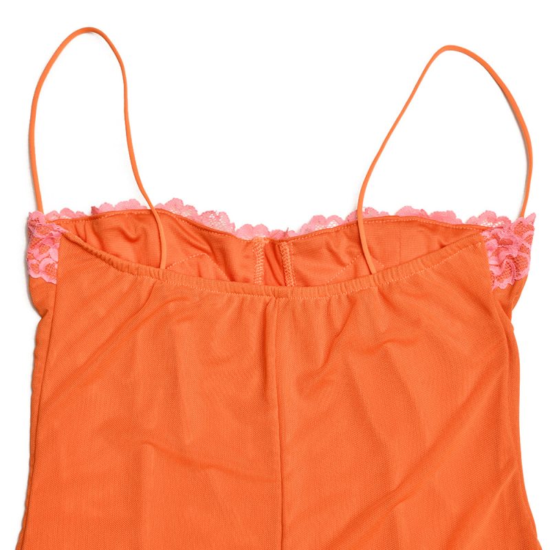 Trendy Slim Lace Spaghetti Strap Summer Vacation Dress - Image 4