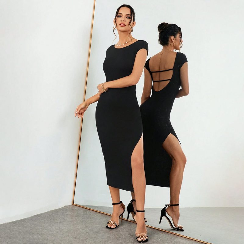 Women’s Backless Party Slim Sheath Dress - Image 4