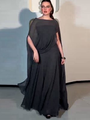 French One Shoulder A-Line Two-Piece Dress