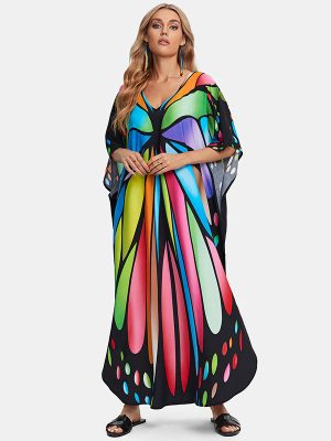Women’s Printed Robe Dress for Beach Vacations