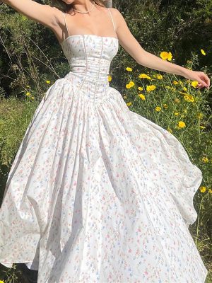 Women’s Summer Floral French Pastoral Maxi Dress
