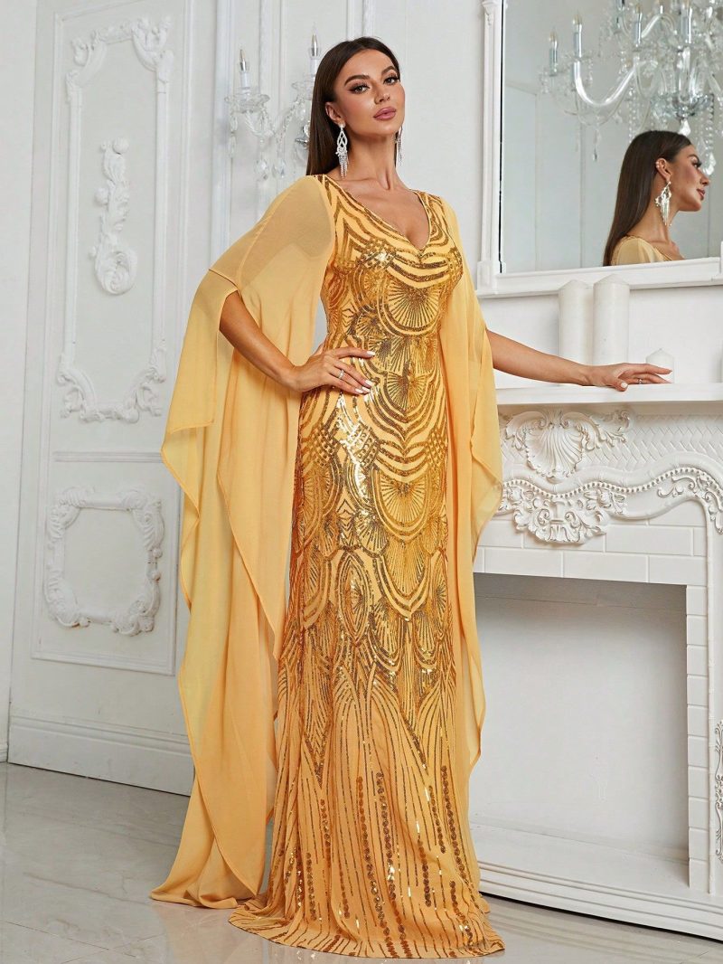 Women’s Elegant Sequin Fishtail Cocktail Evening Dress - Image 3
