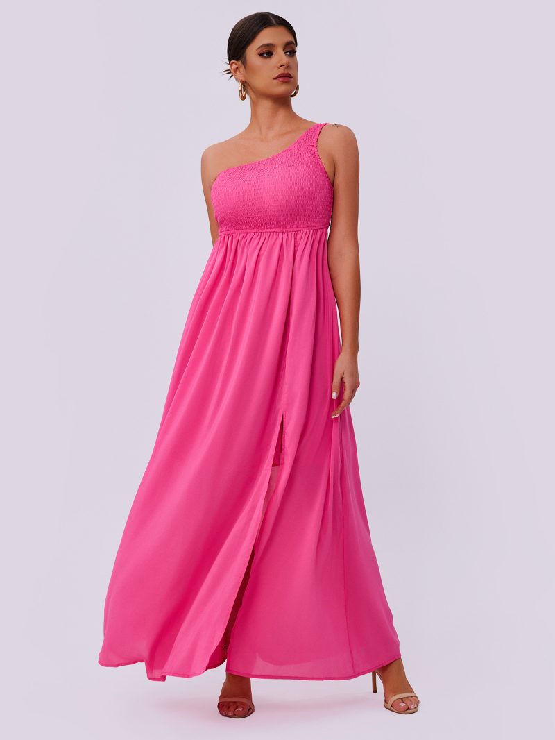 Women’s Summer One-Shoulder Pleated Dress - Image 3