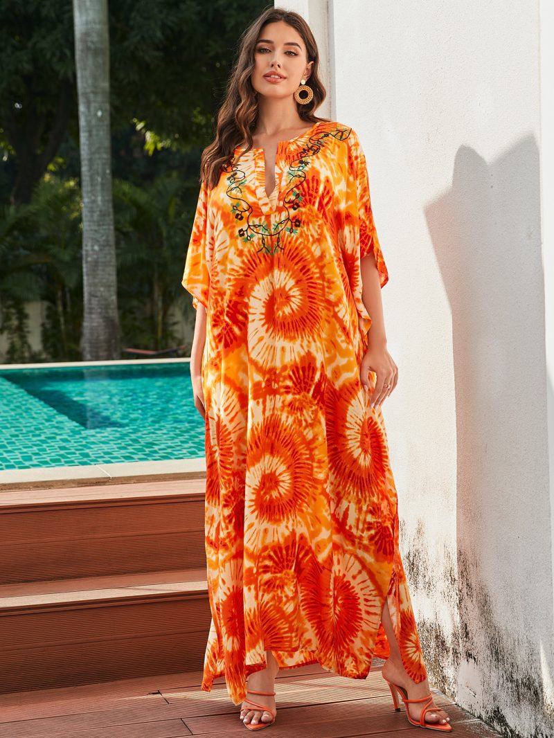 Sun Protection Beach Robe with Tie-Dye Print - Image 2