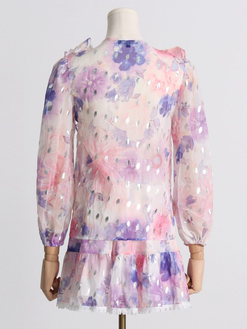 Autumn Printed Two-Piece A-Line Dress Set - Image 3